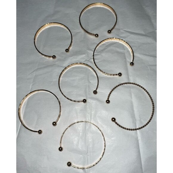 Gold Tone Stackable Bangle Bracelets - Picture 1 of 7